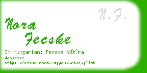 nora fecske business card